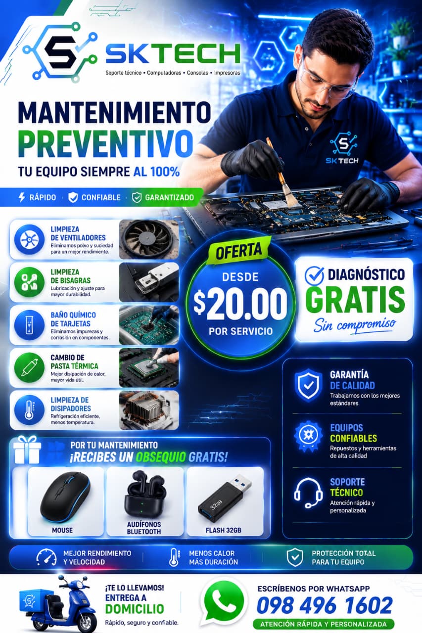 Mantenimiento preventivo para computadoras y laptops