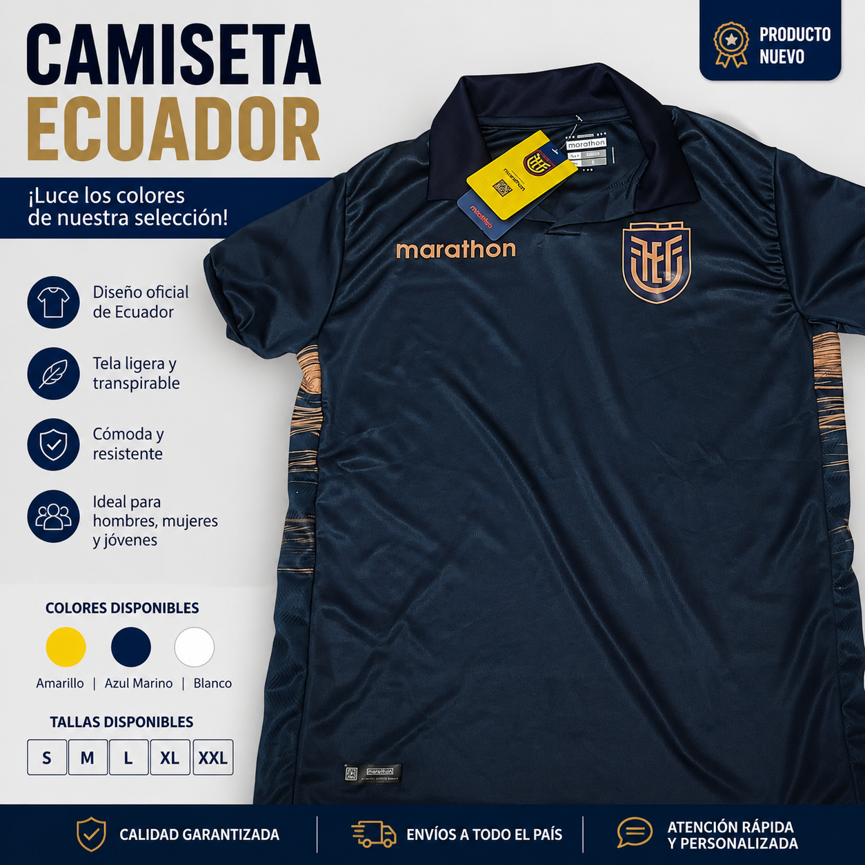 Camiseta Ecuador azul marino Marathon
