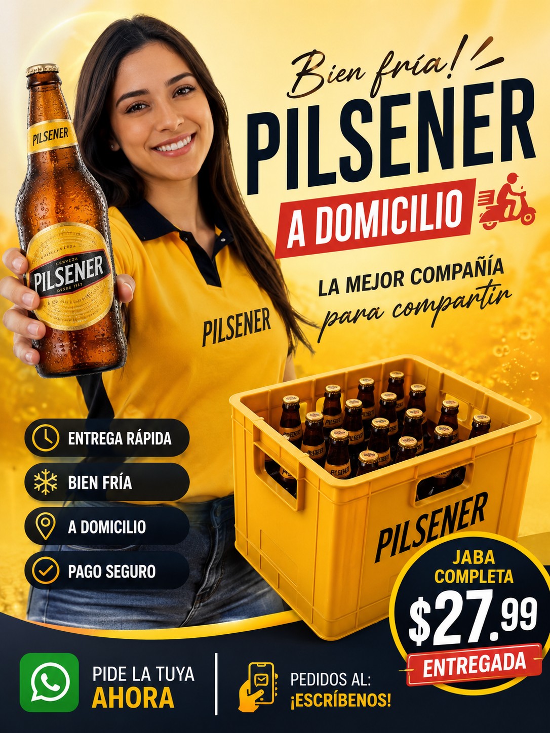 🍺 Jaba de Cerveza Pilsener Fría a Domicilio | Entrega Rápida con Envase
